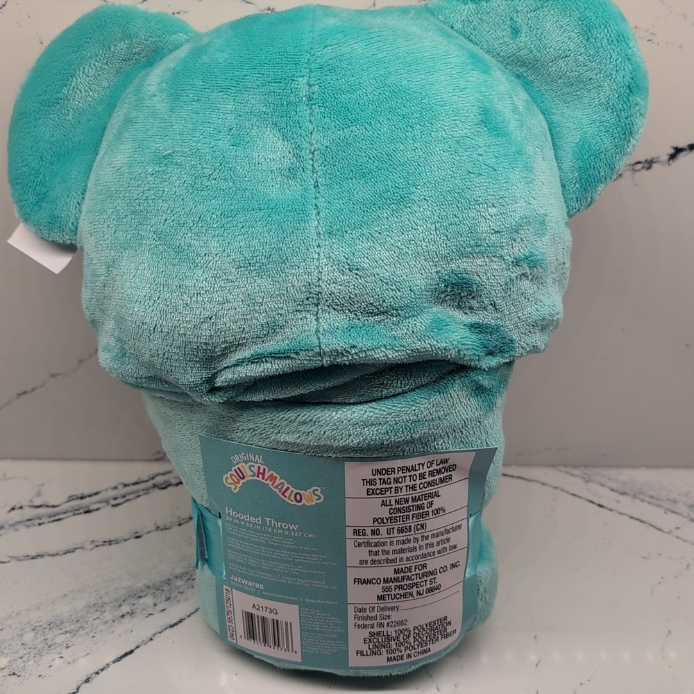 Squishmallows Kevin the Koala‎ Hooded Throw Teal Throw Blanket with Pockets NEW - Picture 6 of 6